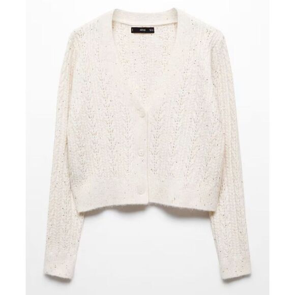 Mango Billy Paillettes Knit Cardigan S - Picture 5 of 9